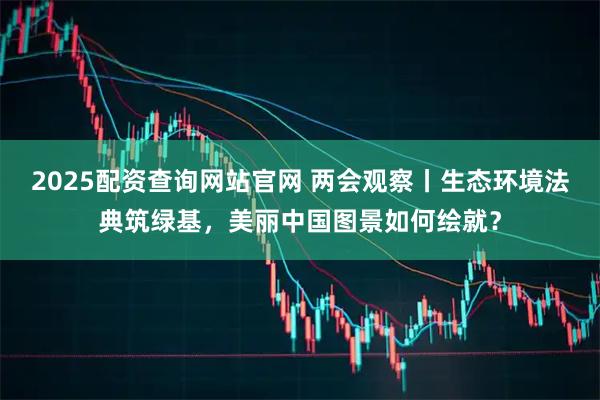 2025配资查询网站官网 两会观察丨生态环境法典筑绿基，美丽中国图景如何绘就？